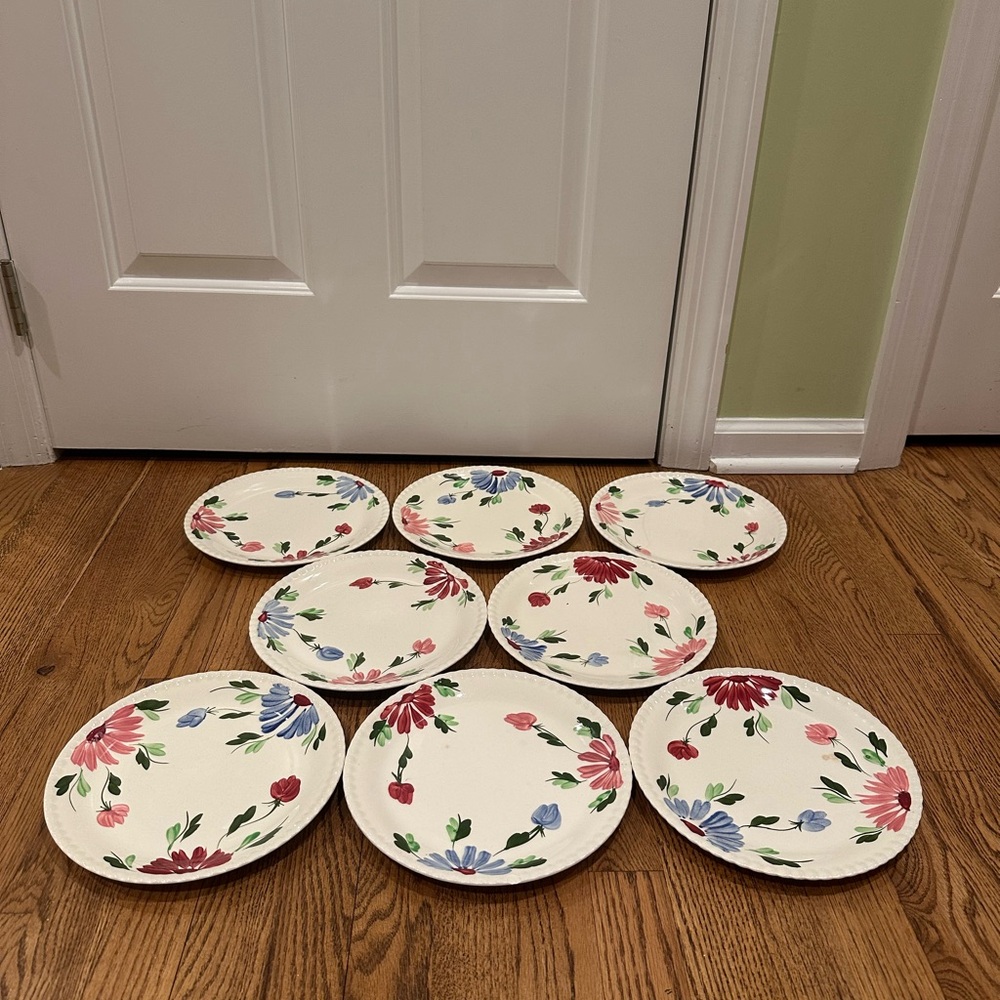 Set of 8 BLUE RIDGE SOUTHERN POTTERY Mount Vernon Salad Plates